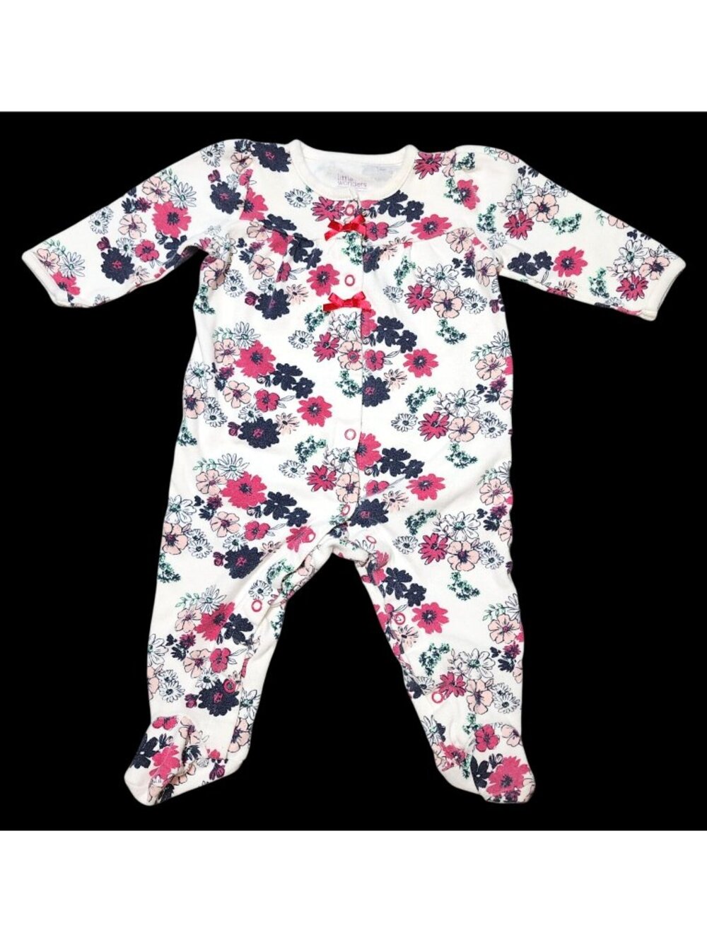 Baby Girls Little Wonders Floral Ruffle Bottom Sleeper Snap Front 3-6 Months